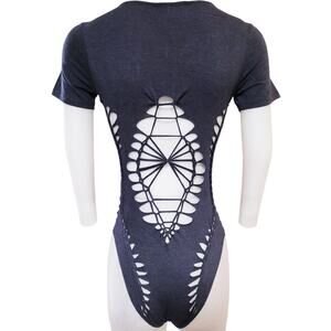 MOON GODDESS - MEDIUM - Leotard - Junior/Women's Cut and Weaved Charcoal Grey